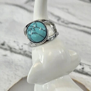 Blue Circle Adjustable Fashion Ring  A19